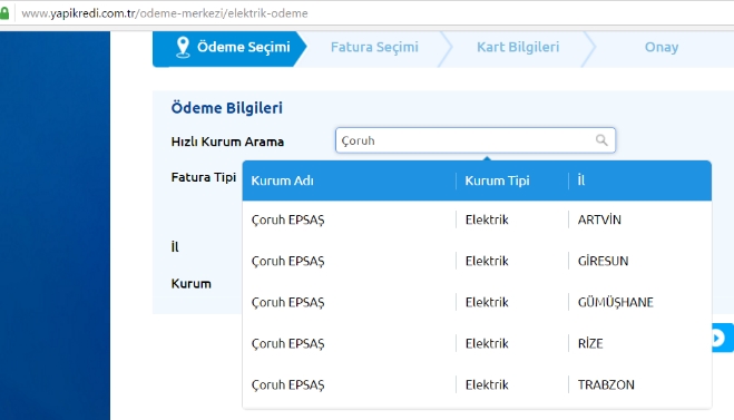 oruh EPSAŞ Fatura Ödeme