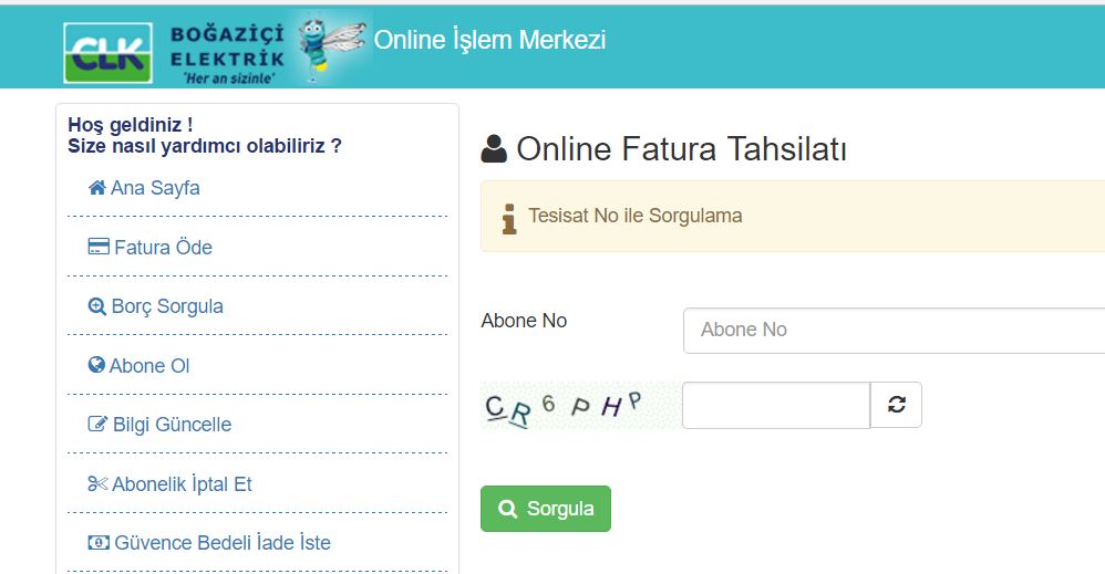 CLK Boğaziçi BEDAŞ Elektrik Faturası Sorgulama ve Online Borç Ödeme