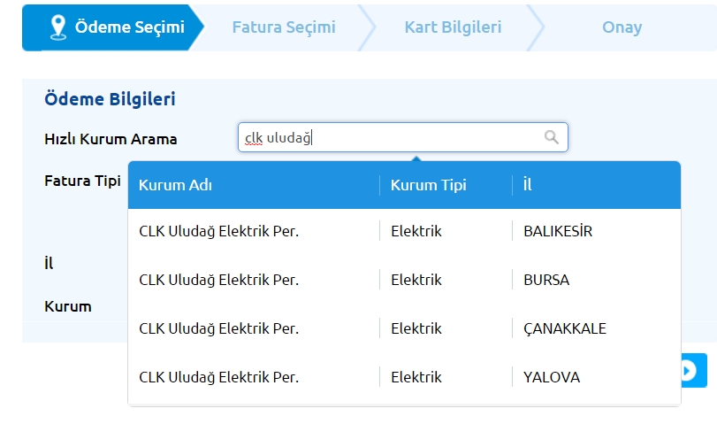 clk uludağ online fatura ödeme