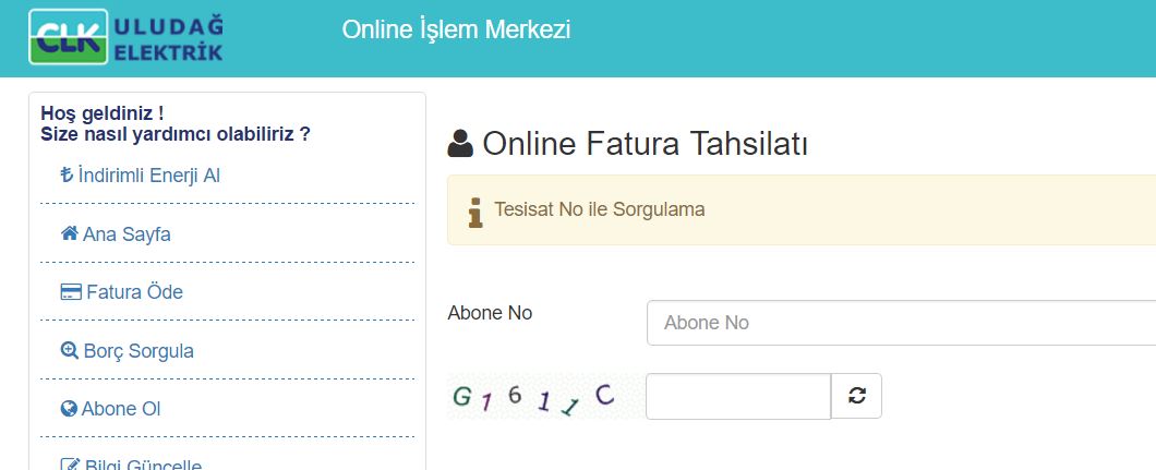 CLK Uludağ EDAŞ Elektrik Fatura Sorgulama ve Online Ödeme