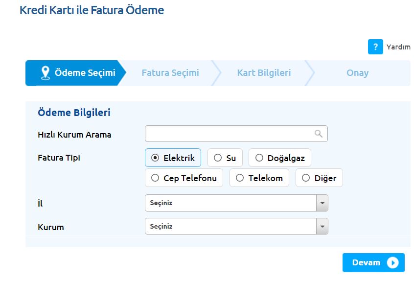 yapı kredi fatura ödeme