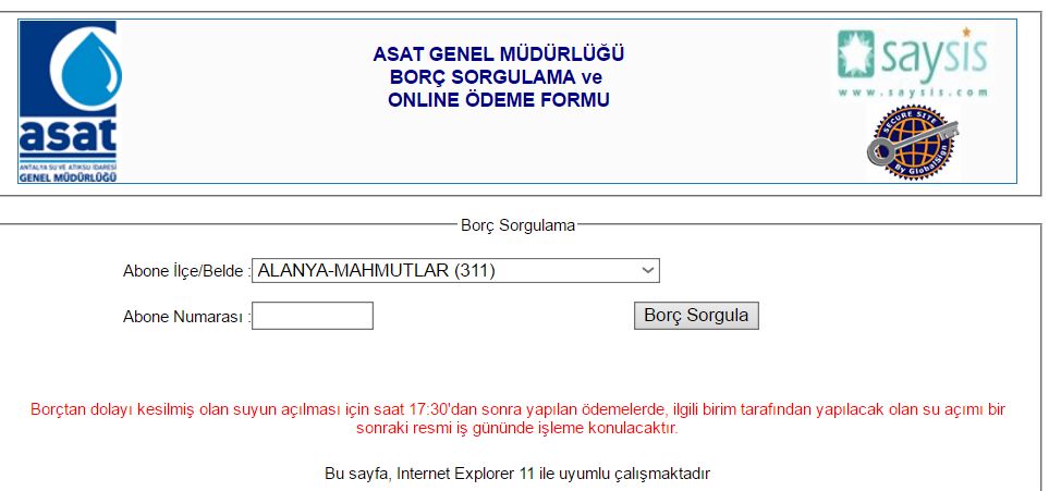 antalya asat borç ödeme
