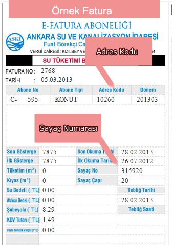 aski fatura örneği